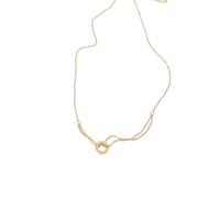 SKJUBLPG Einfache Buchstaben-Herz-Kreis-Anhänger, modische Halskette, exquisite, vielseitige Halskette, die gestapelt getragen werden kann