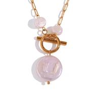 SKJUBLPG Modische, einfache, vielseitige Perlen-Ot-Schnalle, Büroklammer, Halskette, Damenschmuck