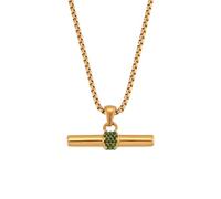 SKJUBLPG T-förmiger Anhänger, quadratische Halskette, Schmuck, modisch für den täglichen Gebrauch, Einstellbar, Kristall