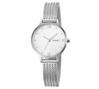 SKMEI Uhren für Damen, modisch, luxuriös, Damen, schlicht, Business, wasserdicht, Keramik, Edelstahl, analog, Quarz, elegant, goldfarben, weiß, L1874silver, L1874
