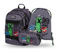 Školní batohový 3-dílný set BAAGL SKATE - Minecraft TNT (batoh, pouzdro, sáček)