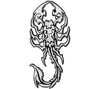 Skorpion Skelett Tattoo Tribal Rockabilly Death Metal Patch Aufnäher Aufbügler
