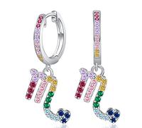 Skorpion Sternzeichen Ohrringe mit Bunt Zrkonia - Qings Damen Mädchen Creolen 925 Sterling Silber Klein Horoskop Anhänger Hängend Hoops Ohrringes 12 Konstellation Sternbild Astrologie Schmuck Geschenk