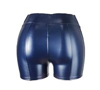 Skrsila Damen Shorts Leder Hose High Waist Sexy Kurze Lederhose Push Up Lederimitat Kunstlederhose PU Lederoptik Kurze Hose 4XL