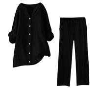 SKTIISN Anzug Damen Elegant Jumper Ball Shorty Baumwolle Damenbekleidung Sommer Hosenanzug Damen Festlich Hochzeit Strandhose Damen-Pyjama-Set Workout Set Partner Pyjama 2Er Set Für Paare