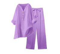 SKTIISN Hosenanzug Damen Elegant Hochzeit Jacke Für Kleid Festlich Damen Lang Pyjamahose Sport Damen Set Leinenanzug Damen Sommer Mit Business Sommer Kleidung Für Teenager Mädchen Pyjamahose Kariert