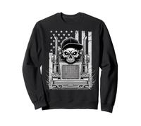 Skull American Flag Patriotic Distressed USA Pride Sweatshirt