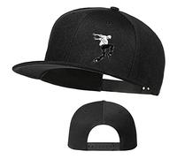 Skull Finger Flat Bill Hats for Men Black Mens Snapback Hat Baseball Cap Fitted Hat Rock N Roll Skeleton Hand Snap Backpack