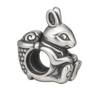 Skurriles Kaninchen-Charm für Pandora-Armbänder, echtes 925er-Sterlingsilber, in Geschenkbox, One Size, Sterling-Silber, Kein Edelstein