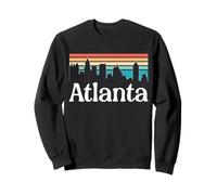 Skyline von Atlanta, Retro-Silhouette mit Sonnenuntergang, Stadtbild Sweatshirt