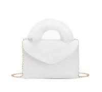 SkyPOOU Stilvolle kleine quadratische Tasche mit weichem Griff, niedliche und trendige Schulter für modische und individuelle Frauen, quadratisch, weiß, One Size