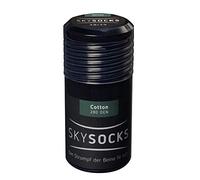 SKYSOCKS Cotton Reise-Kniestrümpfe, Navy 44/45, kräftige Strümpfe für Damen und Herren mit spürbarer Stützwirkung für Reise, Beruf und Freizeitsafari, 280den