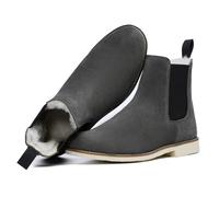 SL-Saint Handgefertigte Klassische Chelsea Stiefel für Männer Mode Echtes Rindsleder Slip On (Grau Wollfutter, Erwachsene, Herren, 41, Numerisch, EU Schuhgrößensystem, M)