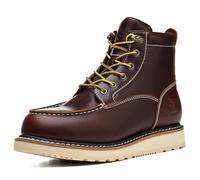 SL-Saint Waterproof Soft Moc Toe Handgemachte Stiefel für Männer, Goodyear-welted Construction Hiking 6'' Schwarz/Braun (Braun, 41.5)