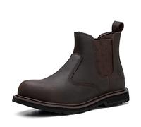 SL-Saint Weicher Zeh Herren Arbeitsstiefel mit Keilabsatz,bequem,Wärmer Chukka-Knöchel,modisch, 6-Zoll-Vollnarbenleder, Motorrad-Kampf, Wanderschuhe, braun Vatertagsgeschenke