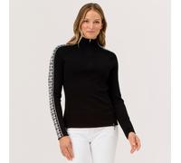 Slalom Zip Neck Strickpullover Damen - black - L
