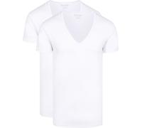 Slater 2er-Pack Stretch T-shirt Tiefer V-Ausschnitt Weiß - Größe XL Weiß XL