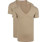 Slater 2er-Pack Stretch Unsichtbares Unterhemd V-Ausschnitt - Größe L Beige L
