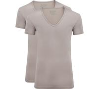 Slater 2er-Pack Stretch Unsichtbares Unterhemd V-Ausschnitt - Größe XXL Beige XXL