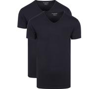 Slater 2er-Pack Stretch V-Ausschnitt T-shirt Dunkelblau - Größe L Blau L