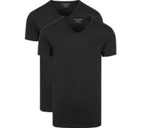 Slater 2er-Pack Stretch V-Ausschnitt T-shirt Schwarz - Größe M Schwarz M