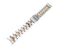 SLAVIK 22 mm SKX007 Oyster-Armband mit massiven gebogenen Endgliedern, Edelstahlarmband, zweifarbiges Gold/Silber-Armband, kompatibel mit Seiko 5 SRPD (Color : WS-SKX-5, Size : 22mm)