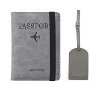SLAXJNE 1 Stück Reisepass-Geldbörse, 1 Stück Registrierungsetikett, Reisepass-Schutzhülle, Leder-Passhülle, Tragbare Reisepass-Tasche