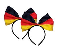SLAXJNE 2 Stück Deutsche Stirnbänder, Flaggen-Stirnbänder, Schleifen-Stirnbänder, Fan-Zubehör, Partykleid-Zubehör, Party-Dekorationen