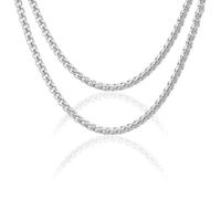 SLAXJNE 2 Stück Herrenhalsketten, Titanstahlhalsketten, Modehalsketten, Vintage-Halsketten, Einfache Halsketten, Bekleidungsaccessoires