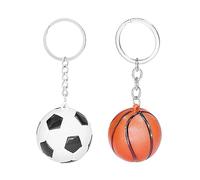 SLAXJNE 2 Stück Sportball-Schlüsselanhänger, Fußball-Schlüsselanhänger, Basketball-Schlüsselanhänger, Rucksack-Ball-Schlüsselanhänger, Fußball-Anhänger
