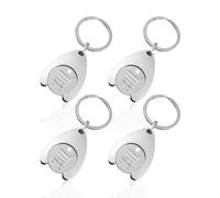 SLAXJNE 4 Stück Einkaufswagen-Schlüsselanhänger, Metall-Schlüsselanhänger, Tragbare Schlüsselanhänger, Metall-Schlüsselanhänger, Einkaufswagen-Zubehör