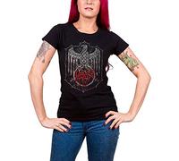 Slayer Damen Bloody Shield T-Shirt, Schwarz (Black Black), 36 (Herstellergröße: Medium)