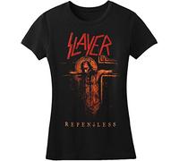 Slayer Damen Repentless Crucifix T-Shirt, Schwarz, Large