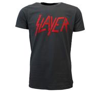 Slayer Distressed Logo T-Shirt - Offizielles Merchandise | Popmerch.com S Grau