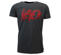 Slayer Distressed Logo T-Shirt - Offizielles Merchandise | Popmerch.com XL Grau
