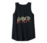 Slayer Distressed Multicolor Logo Tank Top, Damen, Schwarz, S