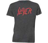 Slayer Herren Distressed Logo T-Shirt, grau, XL
