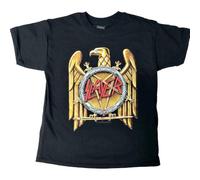 Slayer Kinder-T-Shirt mit Adler-Motiv, schwarz / gold, 9-10 Jahre