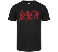 Slayer Logo - Kinder T-Shirt | Kinder T-Shirt Bio-Baumwolle Fanshirt, Farbe: schwarz, Druckfarbe: rot, Größe: 92