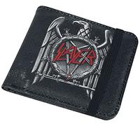 Slayer - Slayer Portafoglio Silver Eagle - Klassisch, Grau, Kunstleder, Münzfach mit Reißverschluss, Zweifach gefaltet, Wallet für Herren, Männer