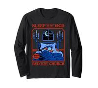 Sleep is My God Sarcastic Retro Vintage Funny Adult Humor Langarmshirt