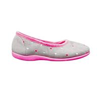 Sleepers Damen Isla Punkte Ballerina Hausschuhe (4 UK/37 EU) (Grau/Fuchsia)