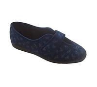 Sleepers Ivy Damen Hausschuhe mit Klettverschluss, Blumenmuster (40 EUR) (Marineblau)