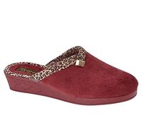 Sleepers Jackie Damen Slipper mit Keilabsatz und Strickfutter und Gummisohle, Burgunderrot, Rot - burgunderfarben - Größe: 38 EU