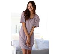 Sleepshirt ARIZONA, Damen, Gr. 52/54, N-Gr, lila (mauve, meliert), Single Jersey, Obermaterial: 60% Baumwolle, 40% Polyester, meliert, Basic, Basic ca. Mitte Oberschenkel, Rundhals, Krempelärmel,mit K