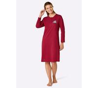 Sleepshirt COMTESSA "Sleepshirt", Damen, Gr. 40/42, Normalgrößen, bunt (rot, anthrazit), 100% Baumwolle, bedruckt, gemustert, Kleider Sleepshirt (97300803-40) rot, anthrazit