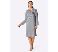 Sleepshirt COMTESSA "Sleepshirt", Damen, Gr. 44/46, Normalgrößen, bunt (grau, meliert, rot), 100% Baumwolle, 93% Baumwolle, 7% Polyester, bedruckt, gemustert, Kleider Sleepshirt (83531269-44) grau, me
