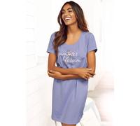 Sleepshirt VIVANCE DREAMS, Damen, Gr. 32/34, N-Gr, lila (lavendel), Single Jersey, Obermaterial: 60% Baumwolle, 40% Polyester, unifarben, Basic, Basic mini, Rundhals, eingesetzt abgesteppt, Kleider Sl