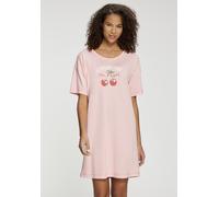 Sleepshirt, Damen, Gr. 40/42, N-Gr, rosa, Single Jersey, Obermaterial: 50% Baumwolle, 50% Viskose, VIVANCE DREAMS BY LASCANA, bedruckt, unifarben, loose fit mini, Rundhals, Kleider Sleepshirt, mit süß