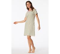 Nachthemd SCHIESSER "Casual Essentials", Damen, Gr. 36, N-Gr, 705, grün, Single Jersey, Obermaterial: 100% Baumwolle, bequem knielang, Rundhals, Kleider Nachthemd, mit garngefärbten Streifen und sport
